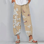Pantalones casuales holgados con estampado floral
