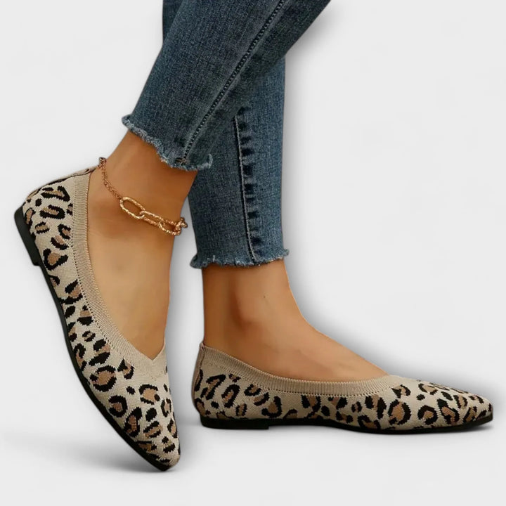 Paula - Bailarinas De Encaje Con Estampado Leopardo