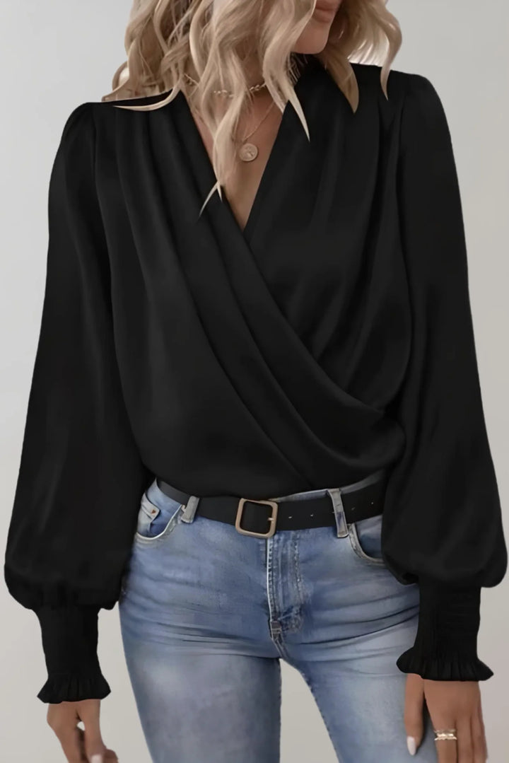 Quinn | Elegant V-Neck Long Sleeve Blouse