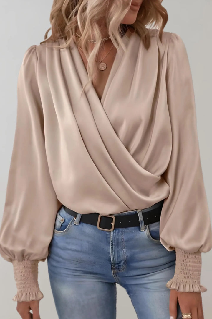 Quinn | Elegant V-Neck Long Sleeve Blouse