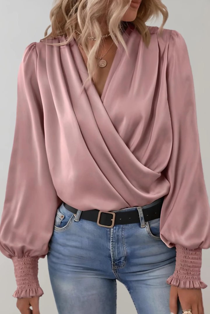 Quinn | Elegant V-Neck Long Sleeve Blouse