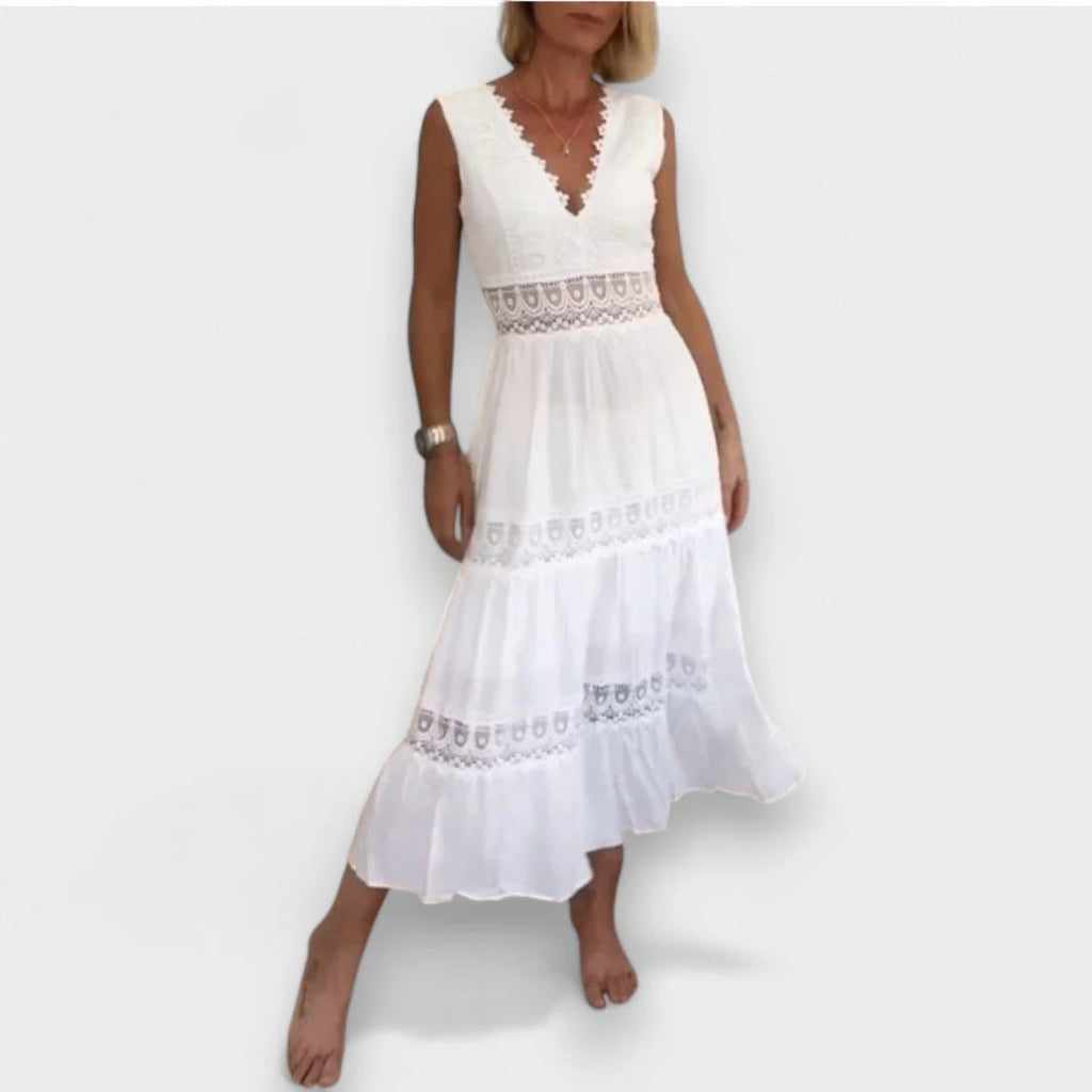 Kim - vestido en encaje con escote en v