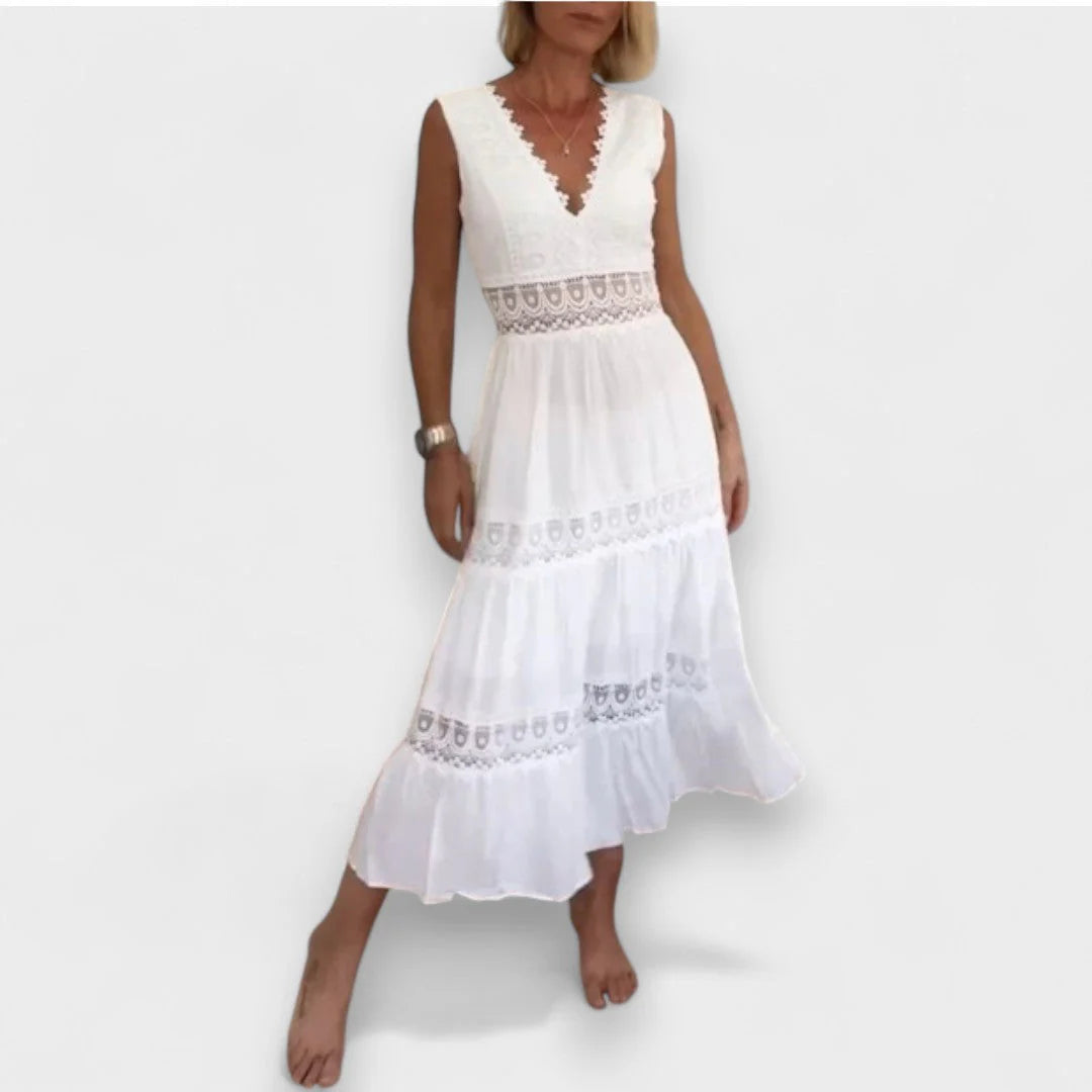 Kim - vestido en encaje con escote en v