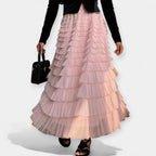 Falda Elegante con Detalle de Tul
