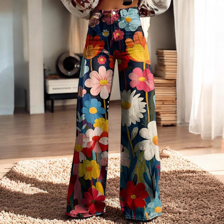 Hannah | Pantalón Ancho Estampado Floral