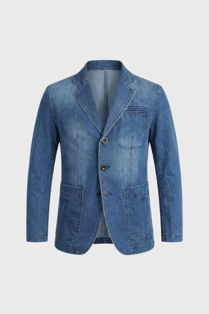 Blazer De Hombre Con Bolsillo De Solapa Cierre De Botón Chaqueta Ajustada