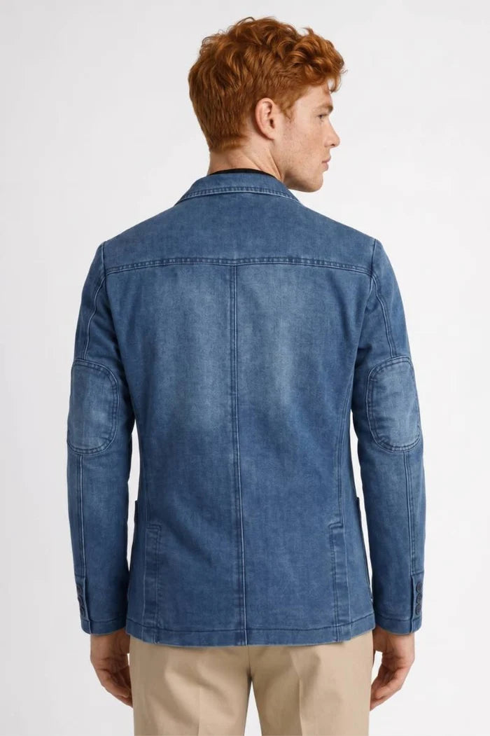 Blazer De Hombre Con Bolsillo De Solapa Cierre De Botón Chaqueta Ajustada