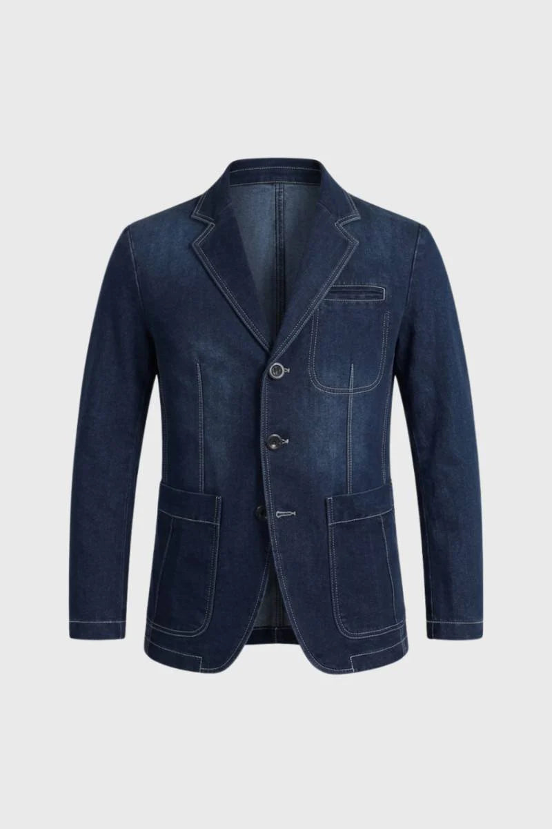 Blazer De Hombre Con Bolsillo De Solapa Cierre De Botón Chaqueta Ajustada