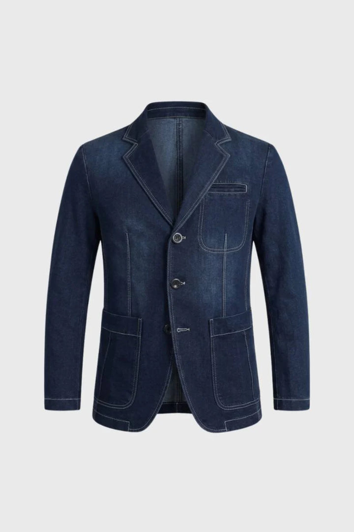 Blazer De Hombre Con Bolsillo De Solapa Cierre De Botón Chaqueta Ajustada