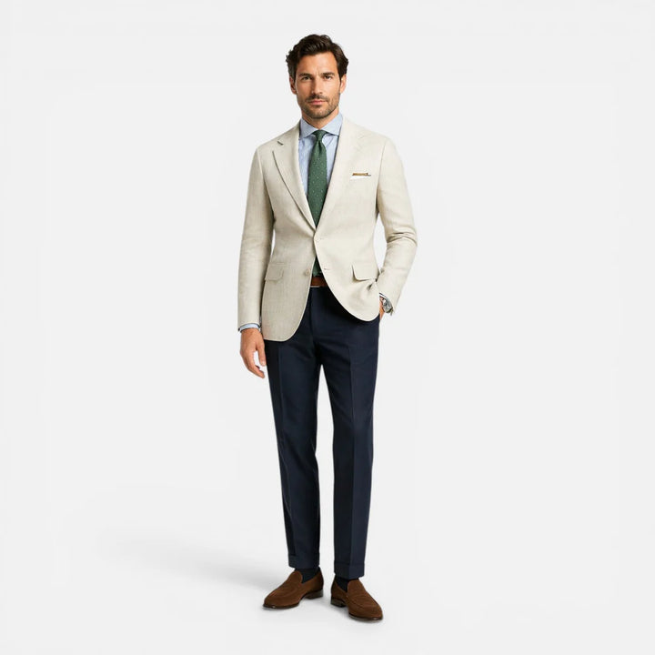 Adrián | Blazer De Lino Slim Fit Para Hombre, Casual Inteligente De Verano