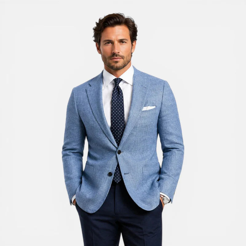 Men's Slim Fit Linen Blazer, Smart Casual Summer