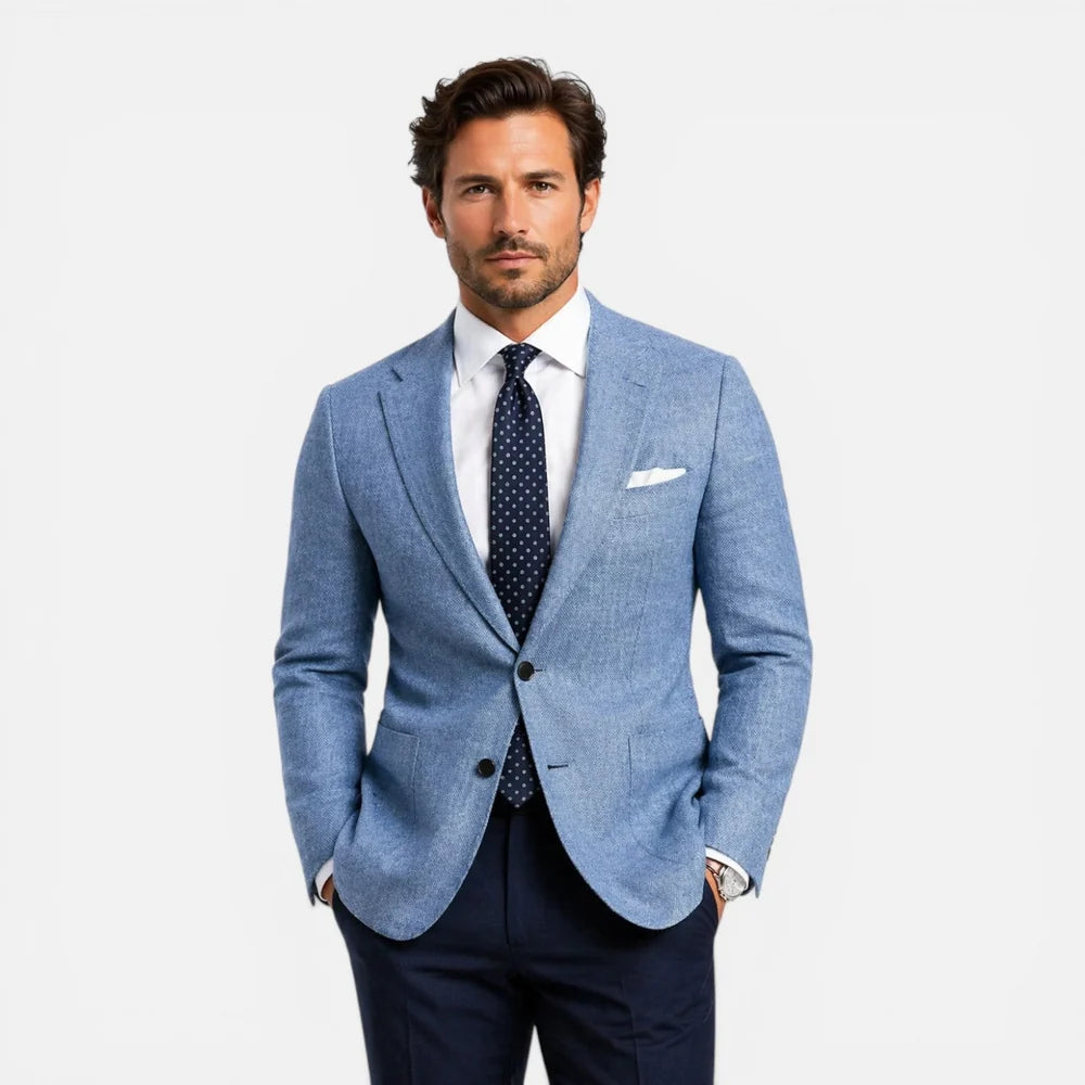 Adrián | Blazer De Lino Slim Fit Para Hombre, Casual Inteligente De Verano