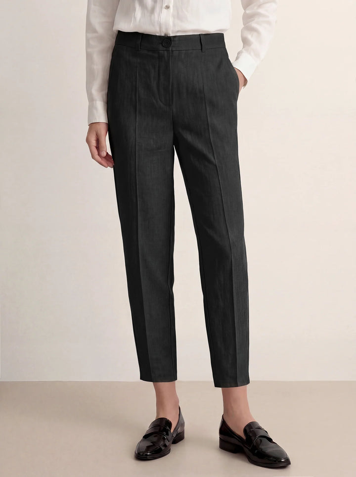 Logan | Pantalón Cropped Recto Sastre De Lino
