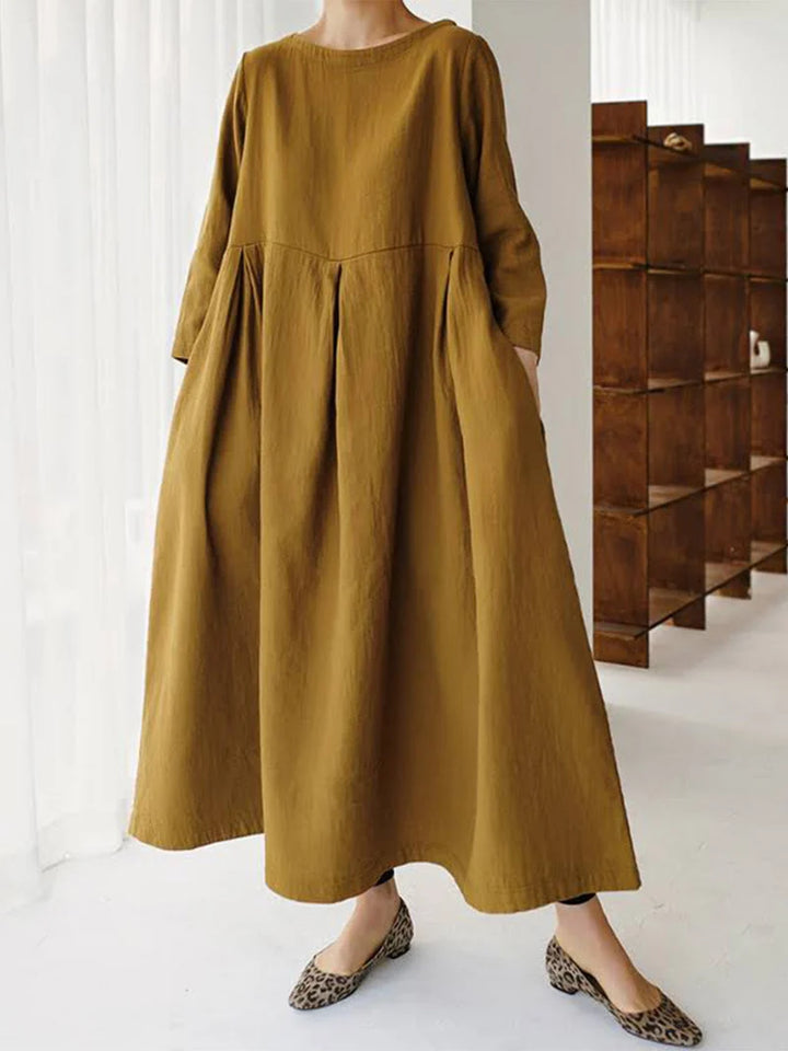 Cielo Vestido Largo Mujer – Lino Ligero, Comodidad Natural Y Estilo Minimalista Elegante