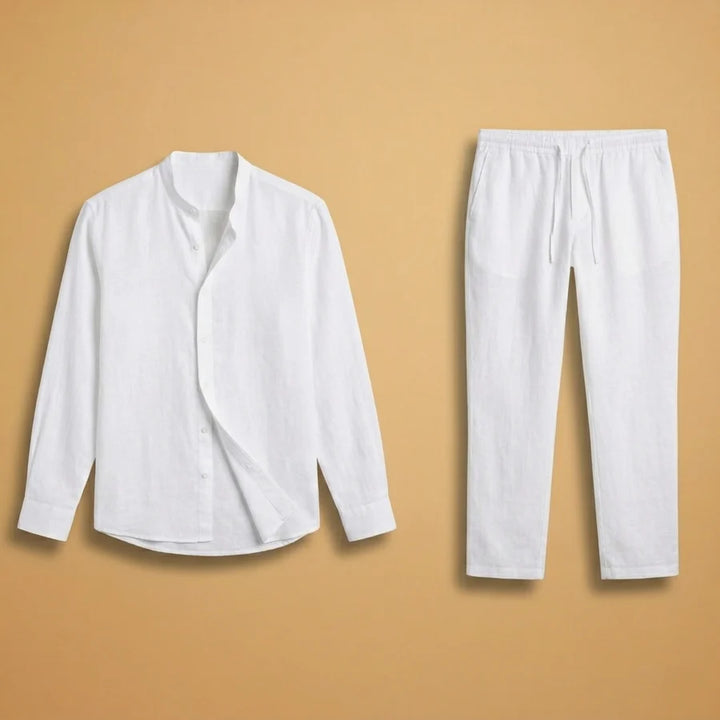 Bruno | Conjunto De Lino Camisa Manga Larga Y Pantalón Hombre