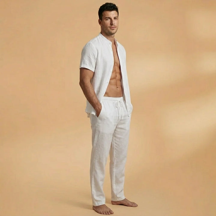 Bruno | Conjunto De Lino Camisa Manga Larga Y Pantalón Hombre