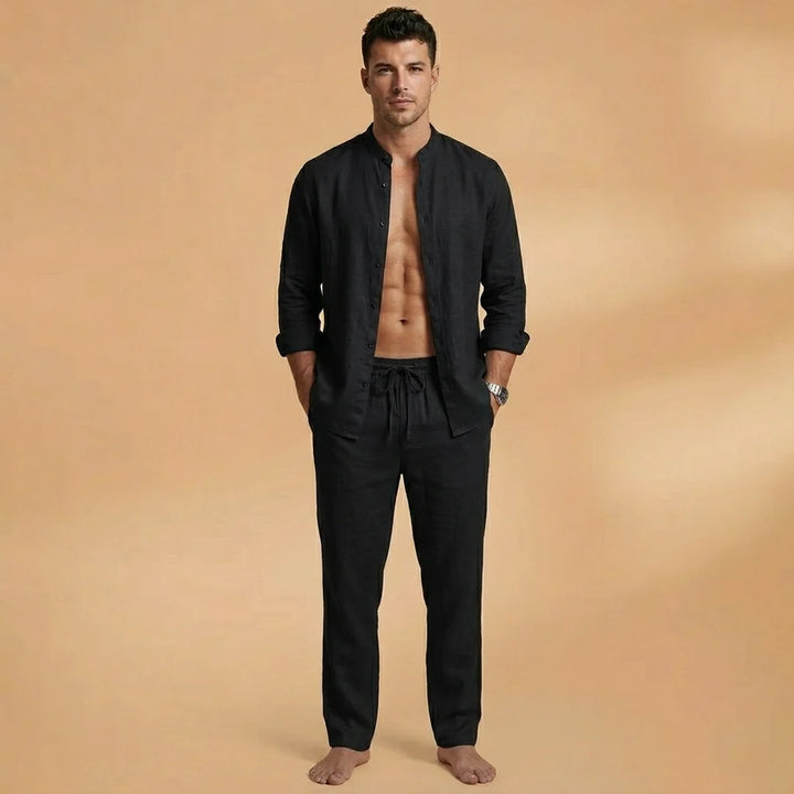 Bruno | Conjunto De Lino Camisa Manga Larga Y Pantalón Hombre