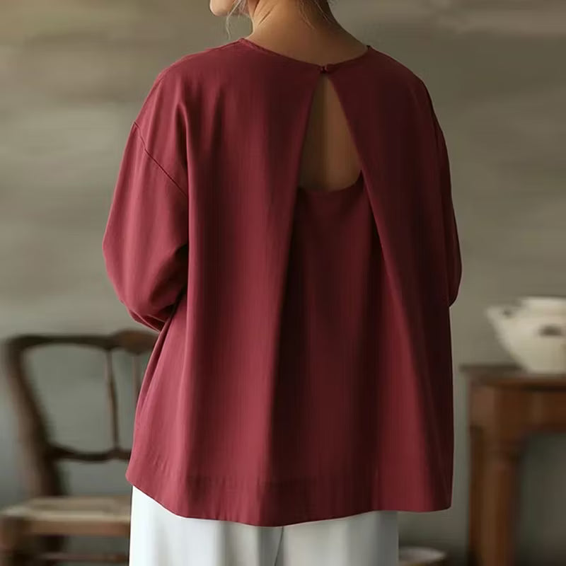 CAMISA FEMENINA CASUAL EN MEZCLA DE LINO