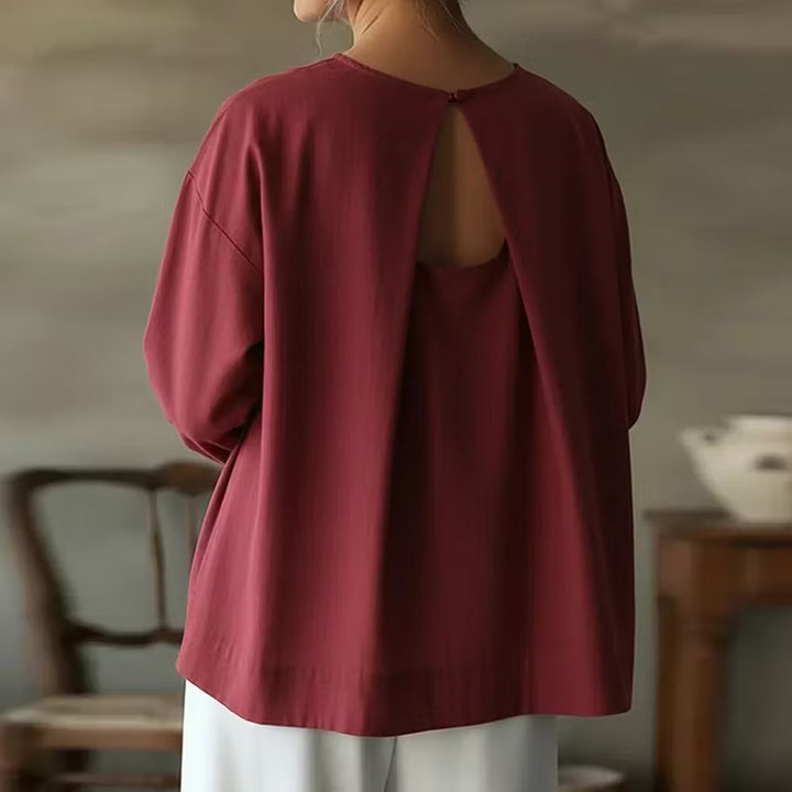 CAMISA FEMENINA CASUAL EN MEZCLA DE LINO