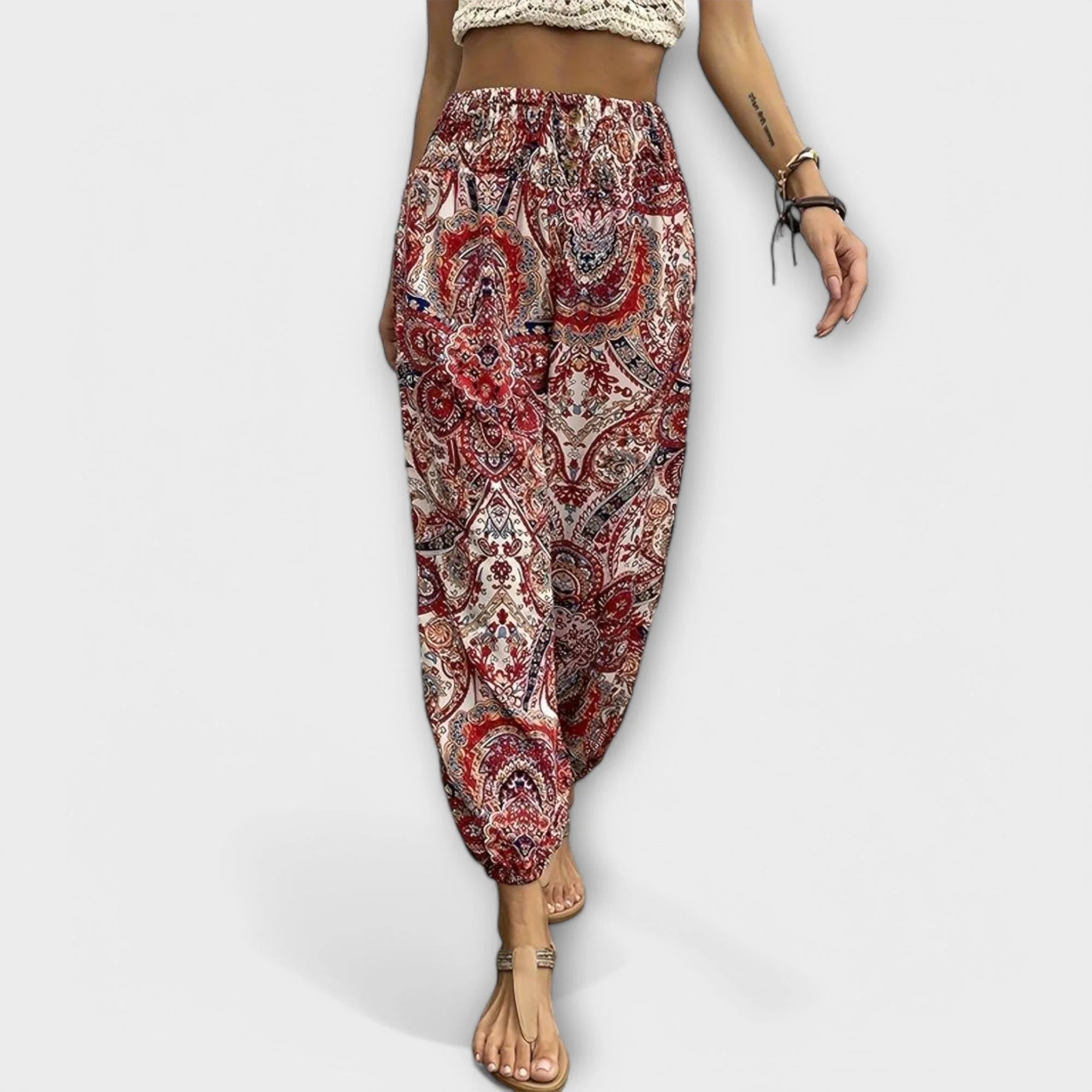 Escarlete - Pantalones con Gráficos Étnicos