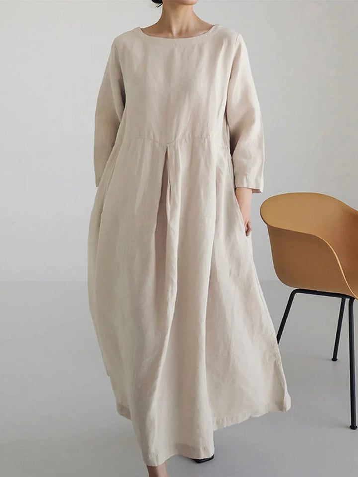 Cielo Vestido Largo Mujer – Lino Ligero, Comodidad Natural Y Estilo Minimalista Elegante