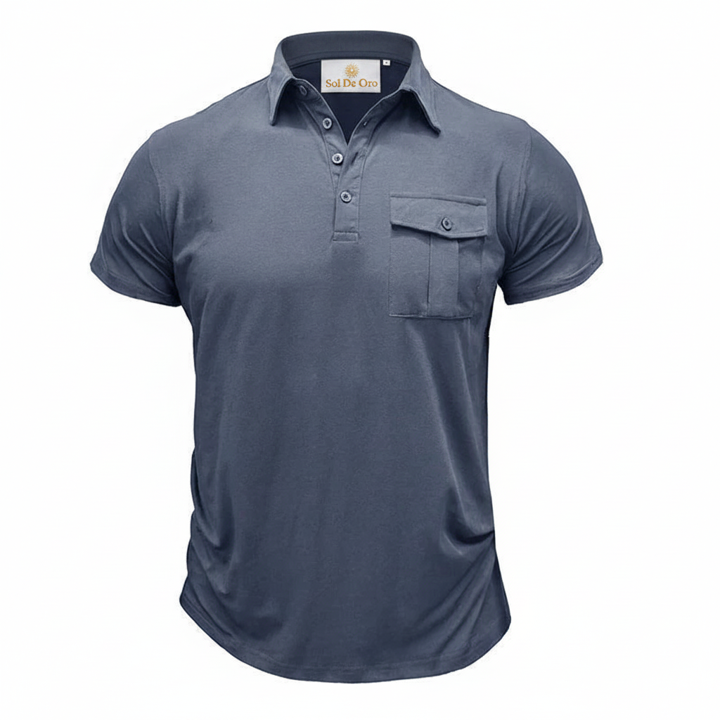 Camisa Azul Acero Sol De Oro