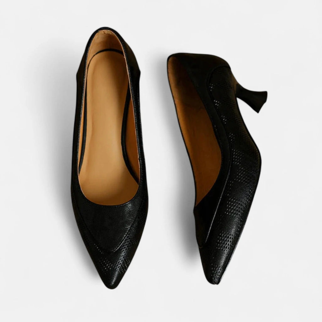 Amara | salón kitten heel de piel