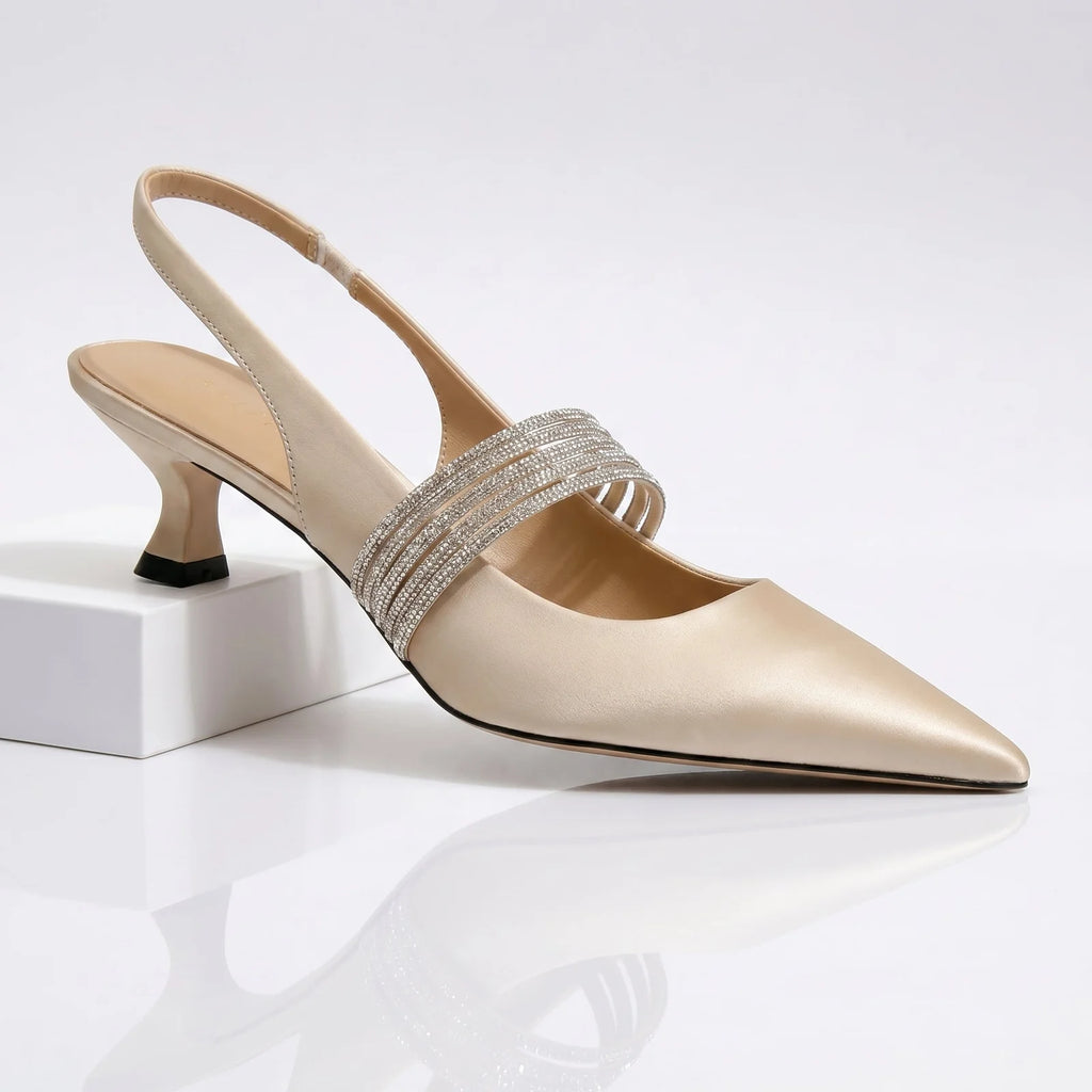 Aroa | kitten heels con cristales