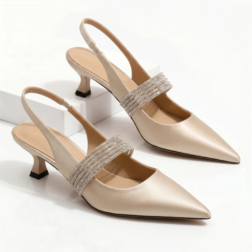 Aroa | kitten heels con cristales