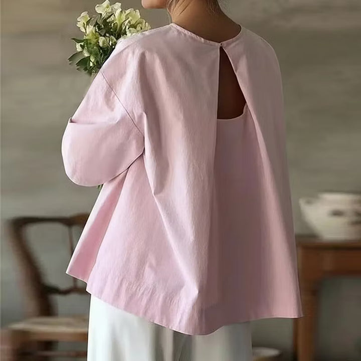 CAMISA FEMENINA CASUAL EN MEZCLA DE LINO