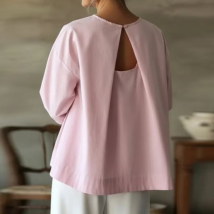 CAMISA FEMENINA CASUAL EN MEZCLA DE LINO