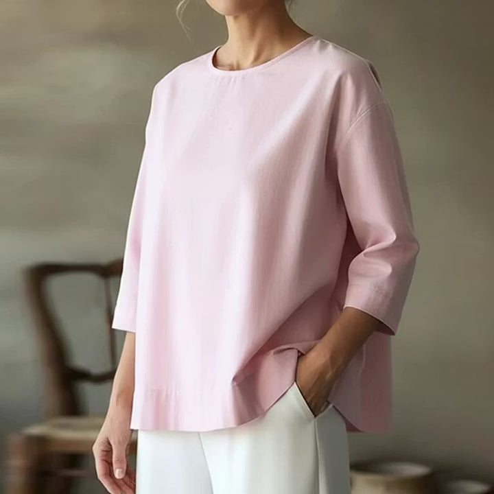 CAMISA FEMENINA CASUAL EN MEZCLA DE LINO