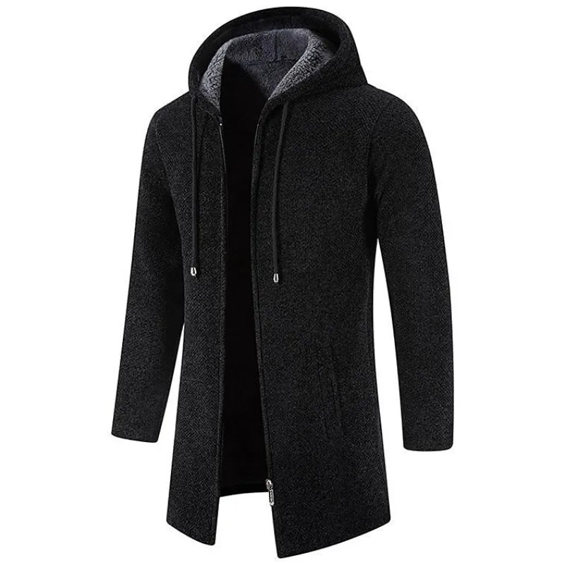 Elias Ii - Abrigo Masculino De Longitud Media Con Capucha Y Forro Polar Acolchado