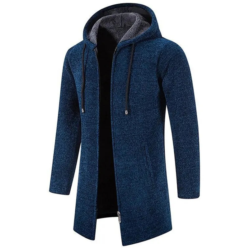 Elias Ii - Abrigo Masculino De Longitud Media Con Capucha Y Forro Polar Acolchado