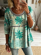 - TOP BOHO FLORAL VINTAGE LINO