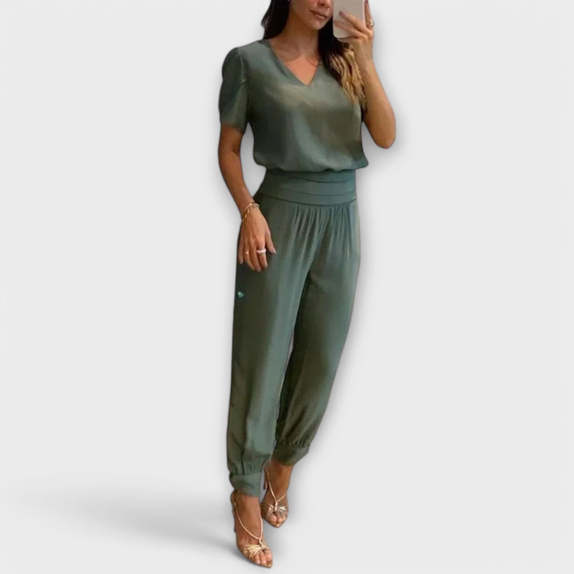 Irmelinda - conjunto elegante jersey y pantalones para mujer