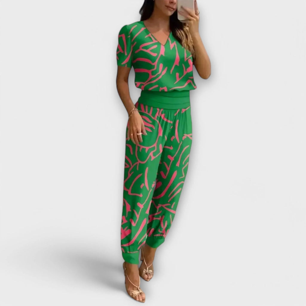 Irmelinda - conjunto elegante jersey y pantalones para mujer
