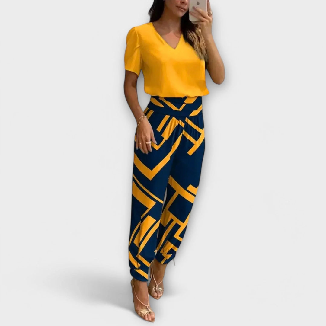 Irmelinda - Conjunto Elegante de Camisola e Calças para Mulher