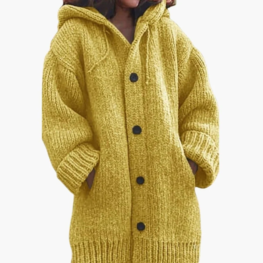 Sweet | Women's Button-Up Knitted Hoodie Cardigan