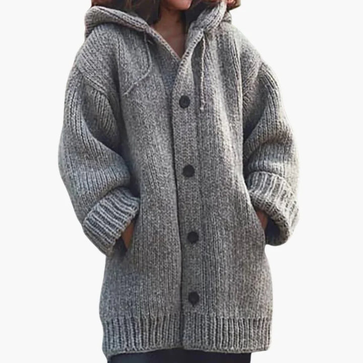 Sweet | Women's Button-Up Knitted Hoodie Cardigan