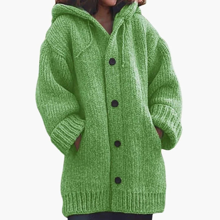 Sweet | Women's Button-Up Knitted Hoodie Cardigan