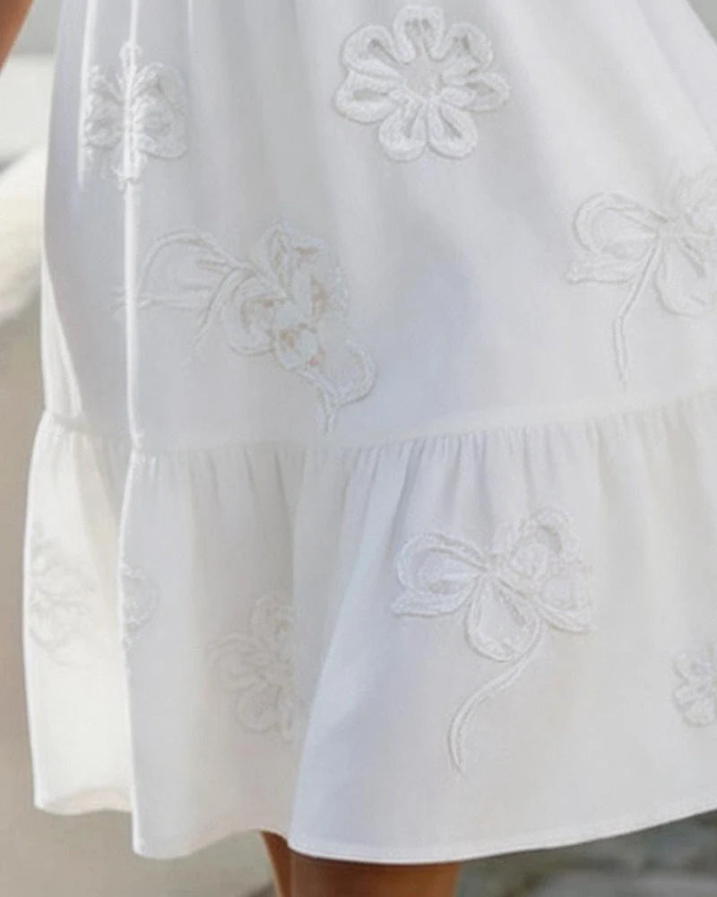 Elisa - Vestido Midi Floral Con Mangas Bufantes