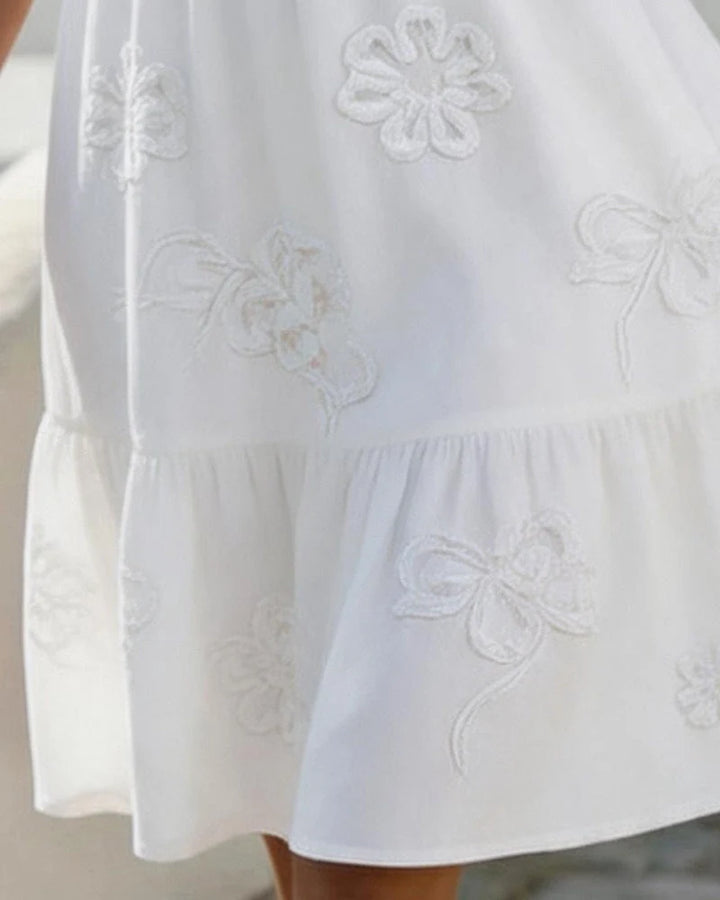 Elisa - Vestido Midi Floral Con Mangas Bufantes