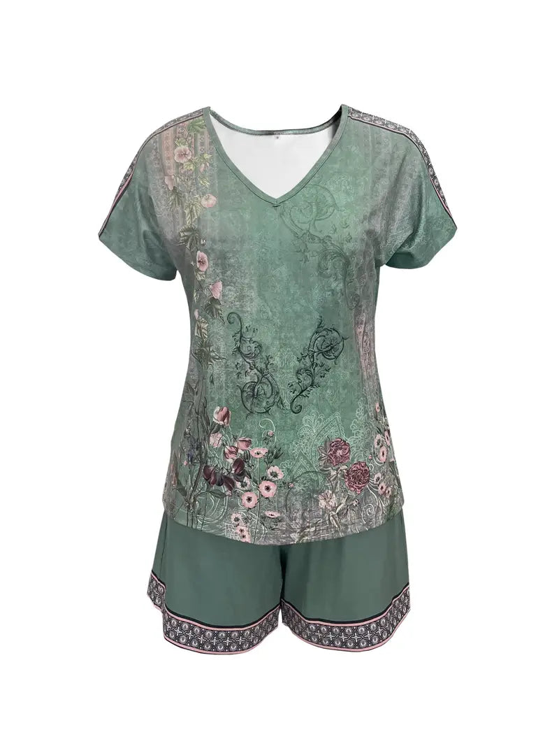 Skylar - Conjunto De Verano Mujer Con Top Floral Y Short