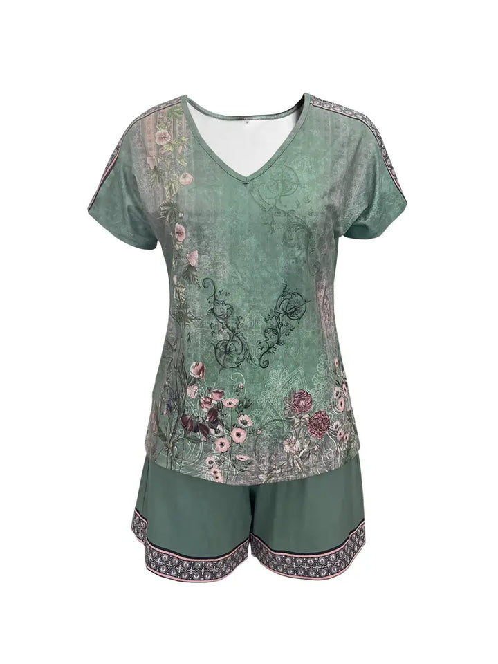 Skylar - Conjunto De Verano Mujer Con Top Floral Y Short
