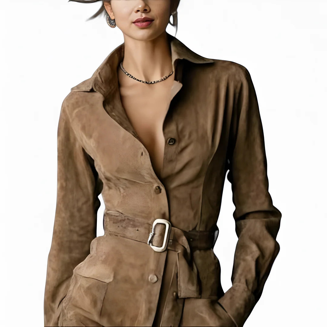 Betty™ | Elegant Camel Midi Dress