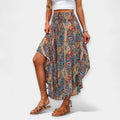 FALDA FLORAL MIDI DE CINTURA ALTA