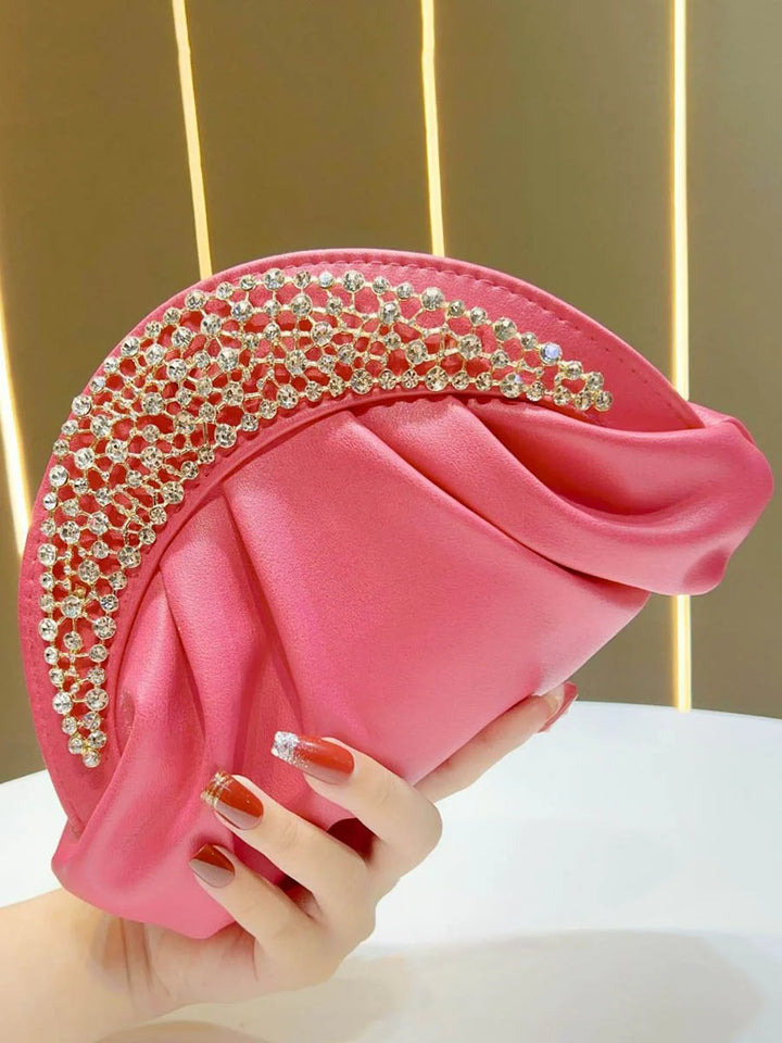 Bolso De Noche Con Cadena Y Strass