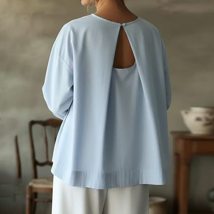 CAMISA FEMENINA CASUAL EN MEZCLA DE LINO