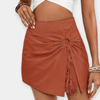 Shorts de cintura alta con falda